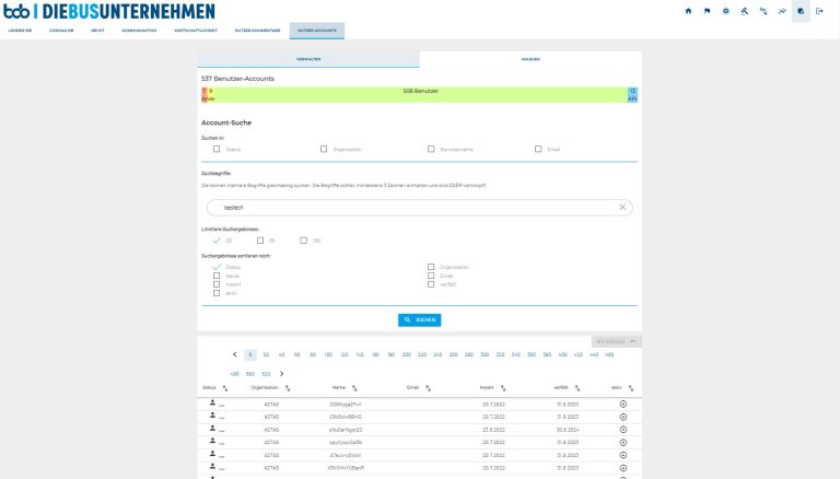 Admin - Accountverwaltung